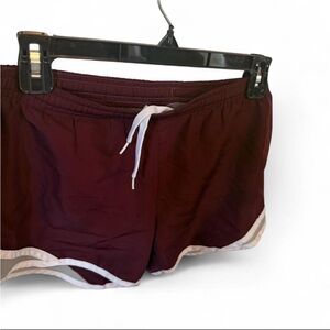 & Other Stories Maroon Athletic Shorts with White Trim